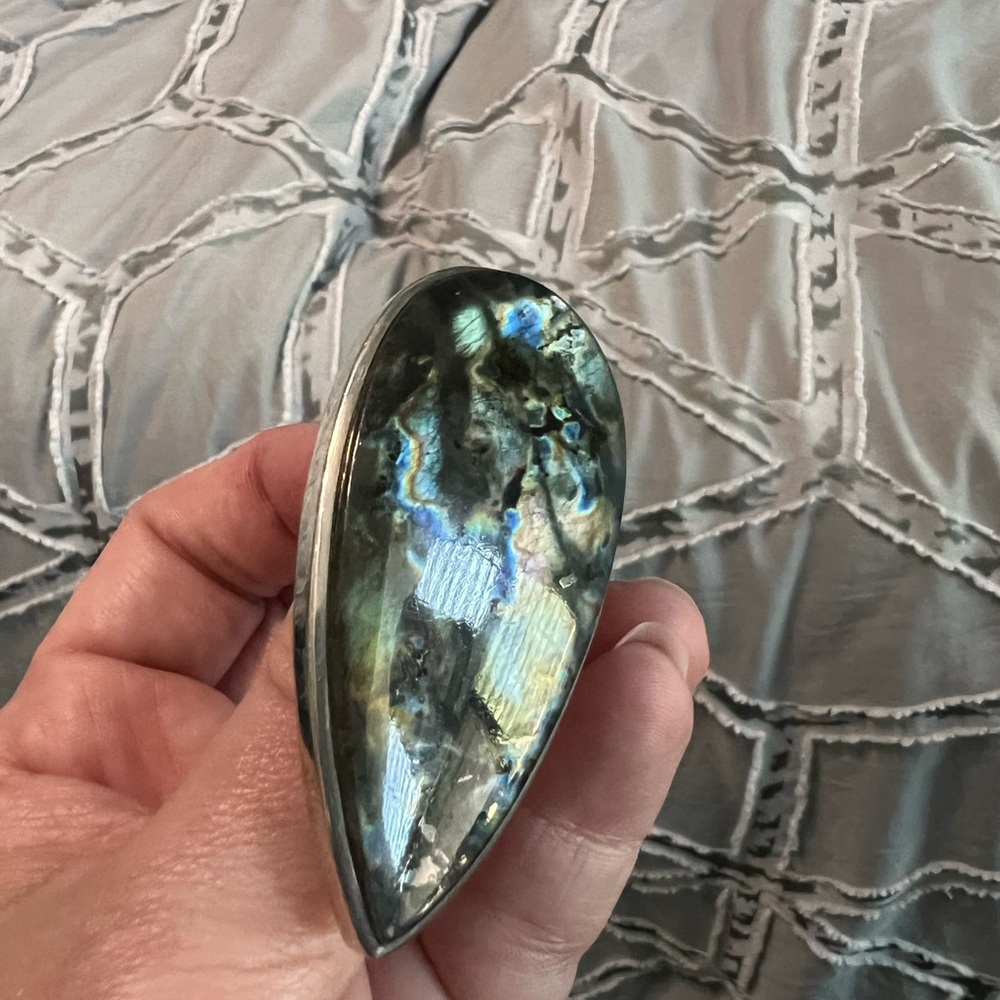 Statement Labradorite Adjustable Sterling Silver … - image 3